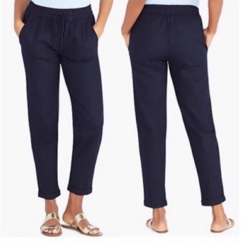 J. Crew Navy Blue Drawstring Jogger Ankle Trouser Pant #03341 | Women's Size 2